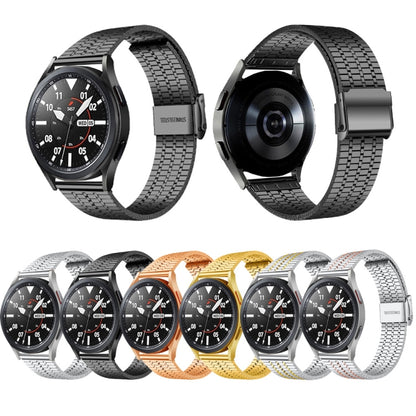 22mm Universal Seven-bead Stainless Steel Watch Band(Black) - 22mm Bands by buy2fix | Online Shopping UK | buy2fix