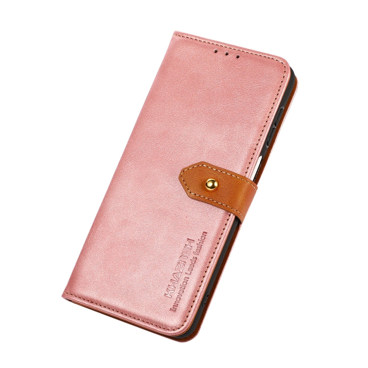 For Nothing Phone 1 KHAZNEH Dual-color Cowhide Texture Flip Leather Phone Case(Rose Gold) by buy2fix