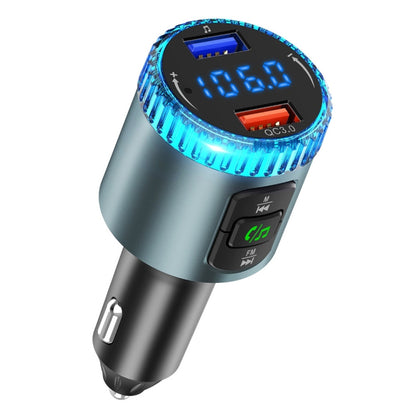 BC77 QC3.0 Fast Charging Car Bluetooth Hands-free MP3 Player FM Transmitter(Navy Blue) - Bluetooth Car Kits by buy2fix | Online Shopping UK | buy2fix