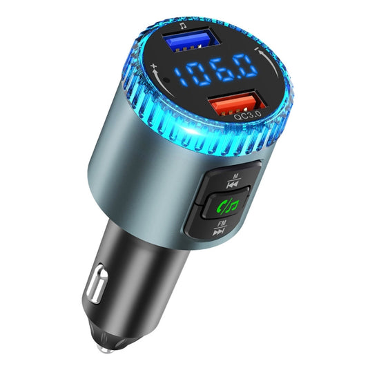 BC77 QC3.0 Fast Charging Car Bluetooth Hands-free MP3 Player FM Transmitter(Navy Blue) - Bluetooth Car Kits by buy2fix | Online Shopping UK | buy2fix