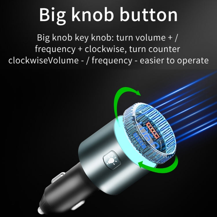 BC77 QC3.0 Fast Charging Car Bluetooth Hands-free MP3 Player FM Transmitter(Navy Blue) - Bluetooth Car Kits by buy2fix | Online Shopping UK | buy2fix
