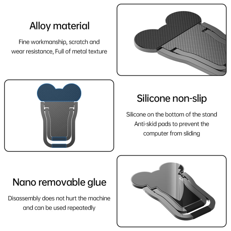 2 PCS Metal Foldable Laptop Stand Bracket(Gold) - Laptop Stand by buy2fix | Online Shopping UK | buy2fix