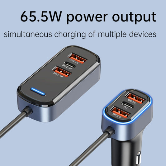 SC05 65.5W 6 in 1 PD / QC3.0 Fast Charge Extended Car Charger - Car Charger by buy2fix | Online Shopping UK | buy2fix