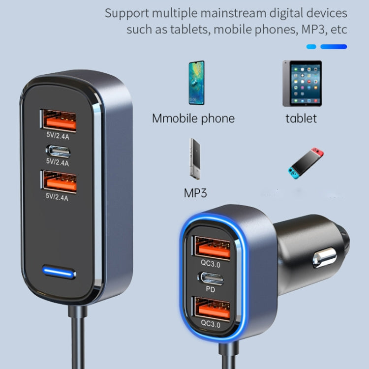 SC05 65.5W 6 in 1 PD / QC3.0 Fast Charge Extended Car Charger - Car Charger by buy2fix | Online Shopping UK | buy2fix