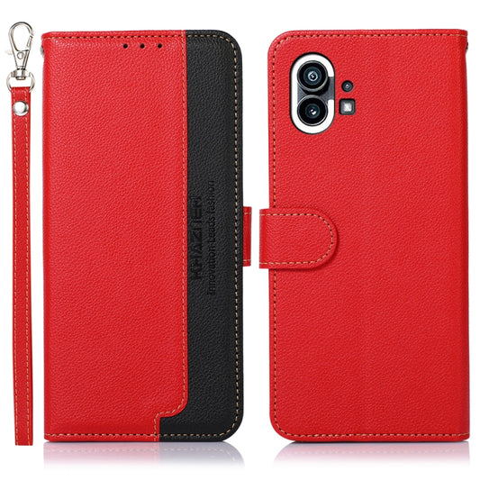 For Nothing Phone 1 KHAZNEH Litchi Texture Leather RFID Phone Case(Red) - Nothing Cases by buy2fix | Online Shopping UK | buy2fix