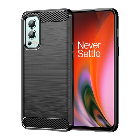 For OnePlus Nord 2 5G Brushed Texture Carbon Fiber TPU Phone Case(Black) - OnePlus Cases by buy2fix | Online Shopping UK | buy2fix