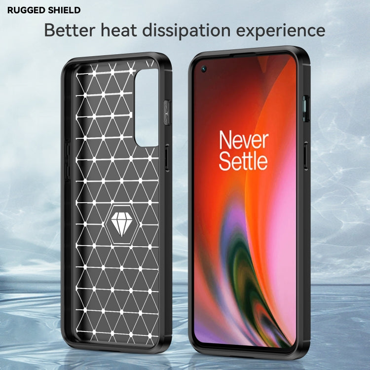 For OnePlus Nord 2 5G Brushed Texture Carbon Fiber TPU Phone Case(Black) - OnePlus Cases by buy2fix | Online Shopping UK | buy2fix