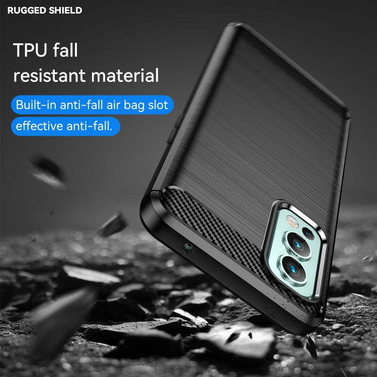 For OnePlus Nord 2 5G Brushed Texture Carbon Fiber TPU Phone Case(Black) - OnePlus Cases by buy2fix | Online Shopping UK | buy2fix