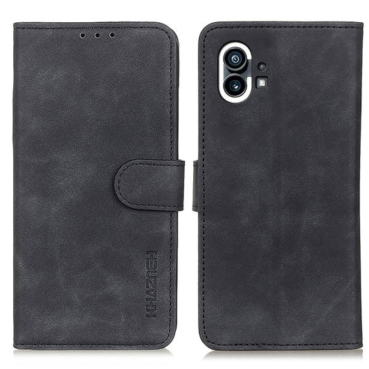 For Nothing Phone 1 KHAZNEH Retro Texture Leather Phone Case(Black) - Nothing Cases by buy2fix | Online Shopping UK | buy2fix