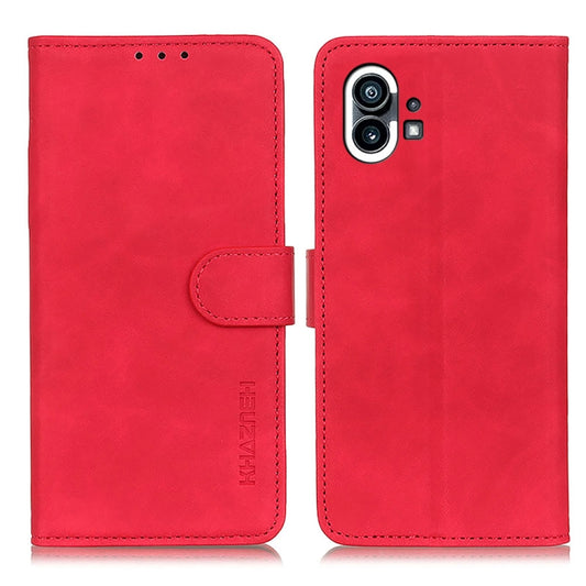 For Nothing Phone 1 KHAZNEH Retro Texture Leather Phone Case(Red) - Nothing Cases by buy2fix | Online Shopping UK | buy2fix