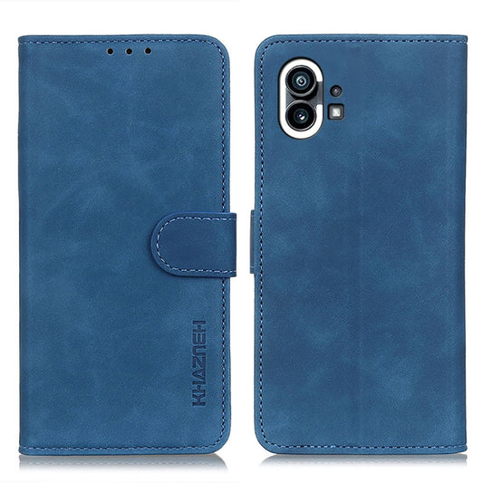 For Nothing Phone 1 KHAZNEH Retro Texture Leather Phone Case(Blue) - Nothing Cases by buy2fix | Online Shopping UK | buy2fix