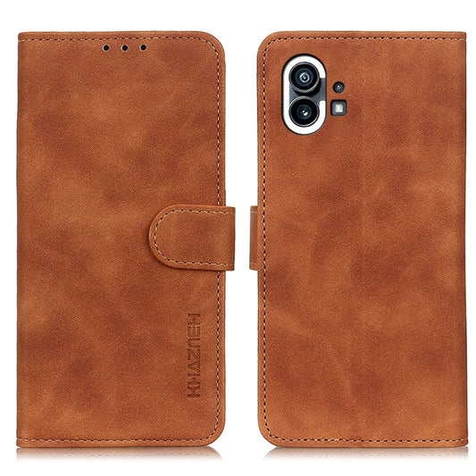 For Nothing Phone 1 KHAZNEH Retro Texture Leather Phone Case(Brown) - Nothing Cases by buy2fix | Online Shopping UK | buy2fix