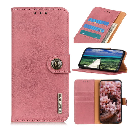 For Nothing Phone 1 KHAZNEH Cowhide Texture Leather Phone Case(Pink) - Nothing Cases by buy2fix | Online Shopping UK | buy2fix