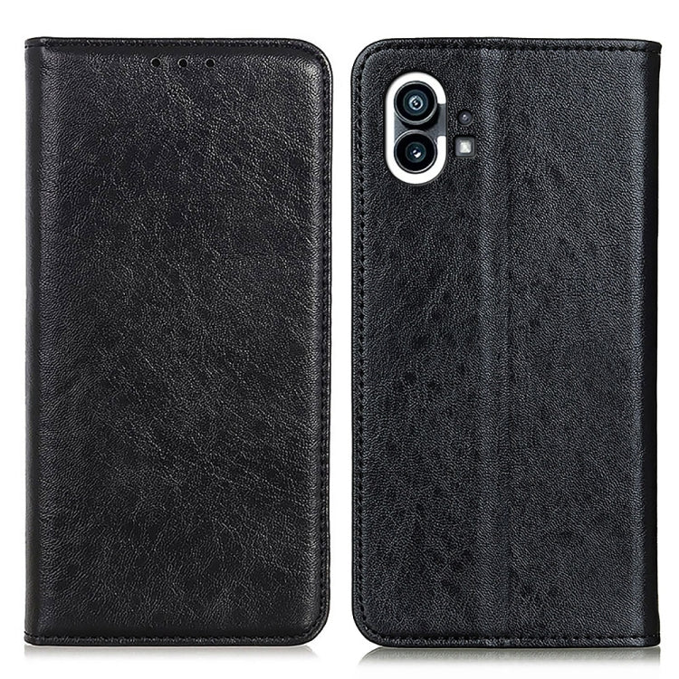 For Nothing Phone 1 Magnetic Crazy Horse Texture Leather Phone Case(Black) - Nothing Cases by buy2fix | Online Shopping UK | buy2fix