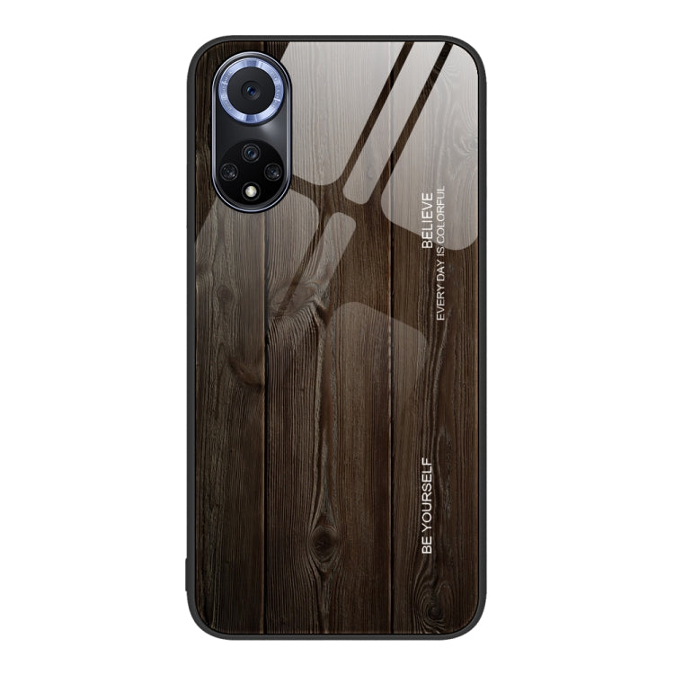 For Huawei nova 9 Wood Grain Glass Protective Case(Black) - Huawei Cases by buy2fix | Online Shopping UK | buy2fix
