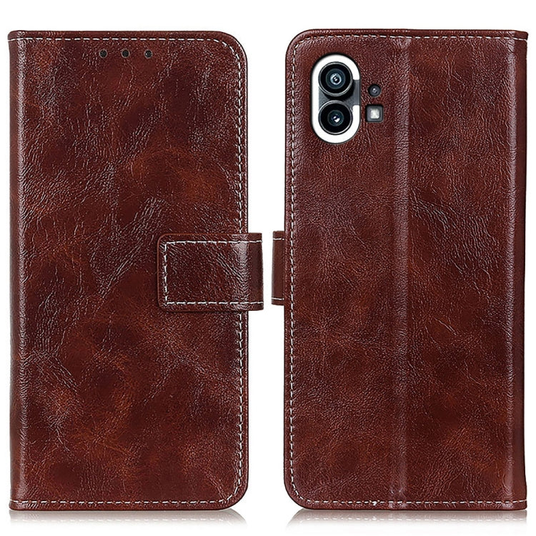 For Nothing Phone 1 Retro Crazy Horse Texture Horizontal Flip Leather Phone Case(Brown) - Nothing Cases by buy2fix | Online Shopping UK | buy2fix