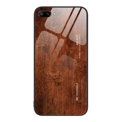For Honor 10 Wood Grain Glass Protective Case(Dark Brown) by buy2fix