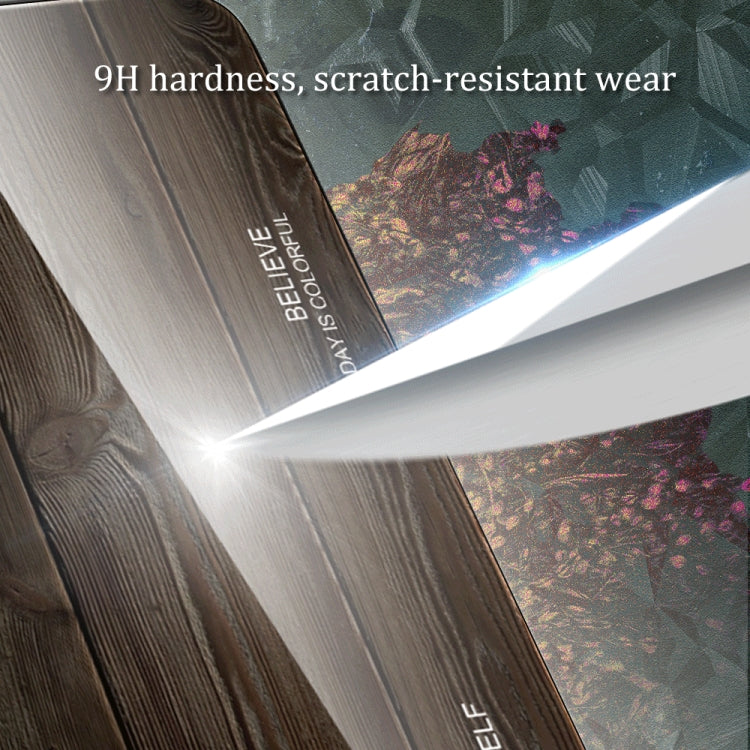 For Honor 10 Wood Grain Glass Protective Case(Dark Brown) by buy2fix