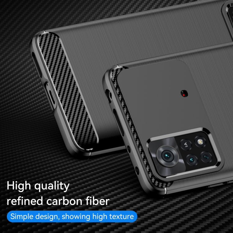 For Xiaomi Poco X4 Pro 5G Brushed Texture Carbon Fiber TPU Phone Case(Black) by buy2fix