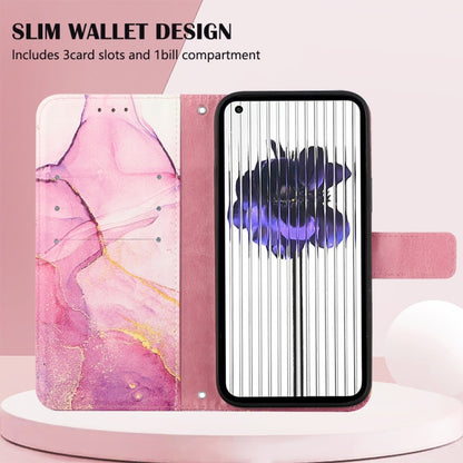 For Nothing Phone 1 PT003 Marble Pattern Flip Leather Phone Case(Pink Purple Gold) - Nothing Cases by buy2fix | Online Shopping UK | buy2fix