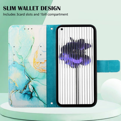 For Nothing Phone 1 PT003 Marble Pattern Flip Leather Phone Case(Green) - Nothing Cases by buy2fix | Online Shopping UK | buy2fix