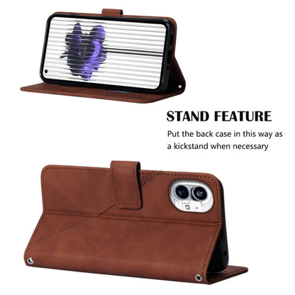 For Nothing Phone 1 3D Embossed Flip Leather Phone Case(Brown) - Nothing Cases by buy2fix | Online Shopping UK | buy2fix