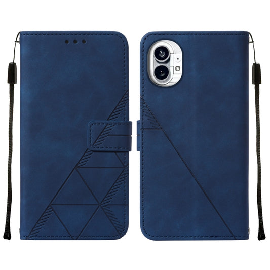 For Nothing Phone 1 3D Embossed Flip Leather Phone Case(Blue) - Nothing Cases by buy2fix | Online Shopping UK | buy2fix