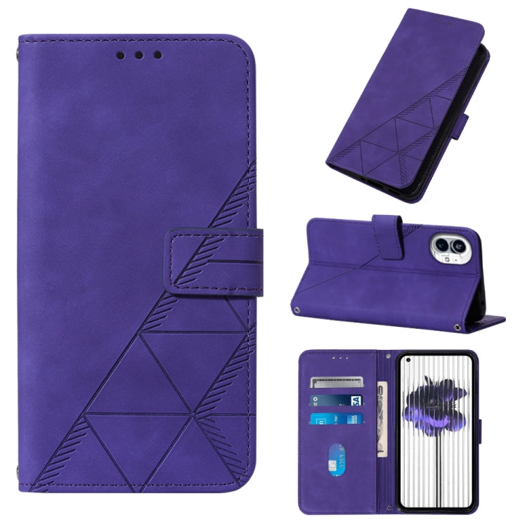 For Nothing Phone 1 3D Embossed Flip Leather Phone Case(Purple) - Nothing Cases by buy2fix | Online Shopping UK | buy2fix