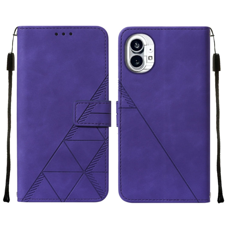 For Nothing Phone 1 3D Embossed Flip Leather Phone Case(Purple) - Nothing Cases by buy2fix | Online Shopping UK | buy2fix