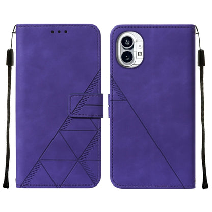 For Nothing Phone 1 3D Embossed Flip Leather Phone Case(Purple) - Nothing Cases by buy2fix | Online Shopping UK | buy2fix