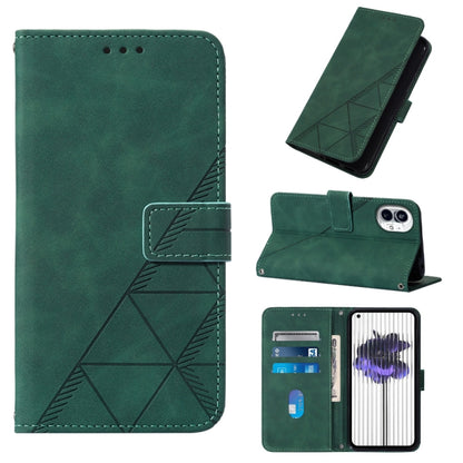 For Nothing Phone 1 3D Embossed Flip Leather Phone Case(Dark Green) - Nothing Cases by buy2fix | Online Shopping UK | buy2fix