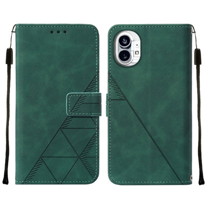 For Nothing Phone 1 3D Embossed Flip Leather Phone Case(Dark Green) - Nothing Cases by buy2fix | Online Shopping UK | buy2fix