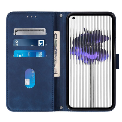 For Nothing Phone 1 Crossbody 3D Embossed Flip Leather Phone Case(Blue) - Nothing Cases by buy2fix | Online Shopping UK | buy2fix