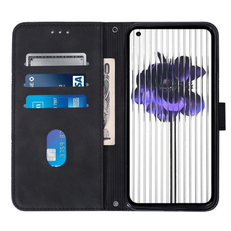For Nothing Phone 1 Crossbody 3D Embossed Flip Leather Phone Case(Black) - Nothing Cases by buy2fix | Online Shopping UK | buy2fix