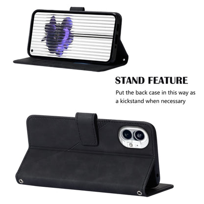 For Nothing Phone 1 Crossbody 3D Embossed Flip Leather Phone Case(Black) - Nothing Cases by buy2fix | Online Shopping UK | buy2fix