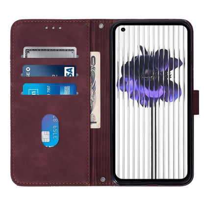 For Nothing Phone 1 Crossbody 3D Embossed Flip Leather Phone Case(Wine Red) - Nothing Cases by buy2fix | Online Shopping UK | buy2fix
