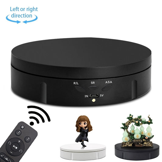 14.6cm Remote USB Electric Rotating Turntable Display Stand, Load: 10kg(Black) -  by buy2fix | Online Shopping UK | buy2fix