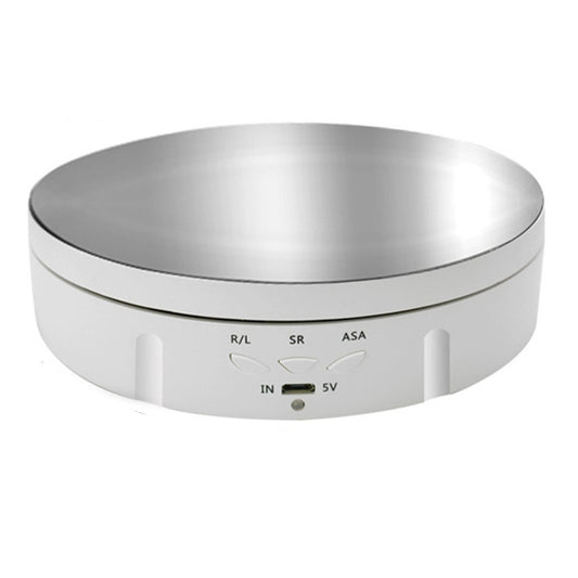 14.6cm Remote Mirror USB Electric Rotating Turntable Display Stand, Load: 10kg(White) -  by buy2fix | Online Shopping UK | buy2fix