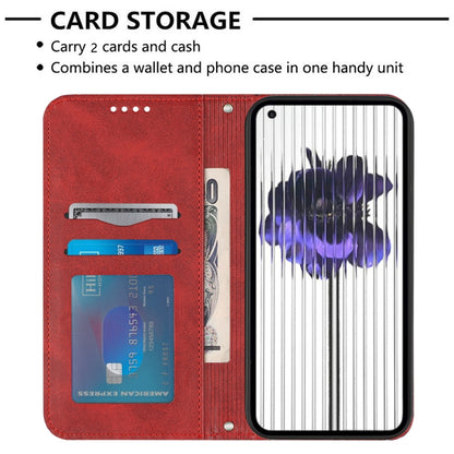 For Nothing Phone 1 Football Texture Magnetic Leather Flip Phone Case(Red) - Nothing Cases by buy2fix | Online Shopping UK | buy2fix