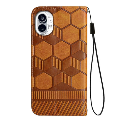 For Nothing Phone 1 Football Texture Magnetic Leather Flip Phone Case(Khaki) - Nothing Cases by buy2fix | Online Shopping UK | buy2fix