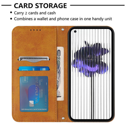 For Nothing Phone 1 Football Texture Magnetic Leather Flip Phone Case(Khaki) - Nothing Cases by buy2fix | Online Shopping UK | buy2fix