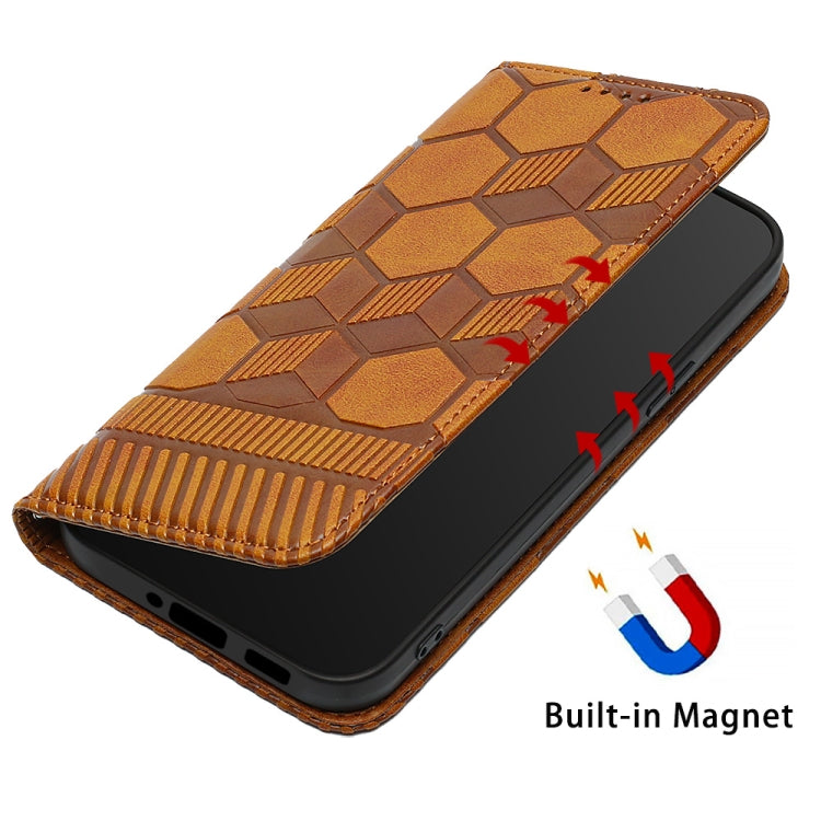 For Nothing Phone 1 Football Texture Magnetic Leather Flip Phone Case(Khaki) - Nothing Cases by buy2fix | Online Shopping UK | buy2fix
