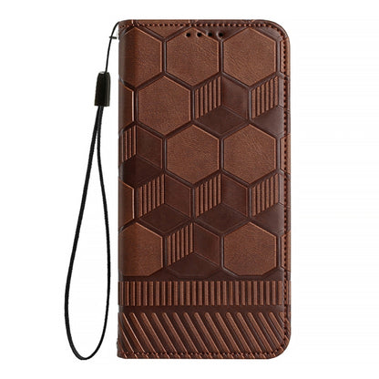 For Nothing Phone 1 Football Texture Magnetic Leather Flip Phone Case(Brown) - Nothing Cases by buy2fix | Online Shopping UK | buy2fix