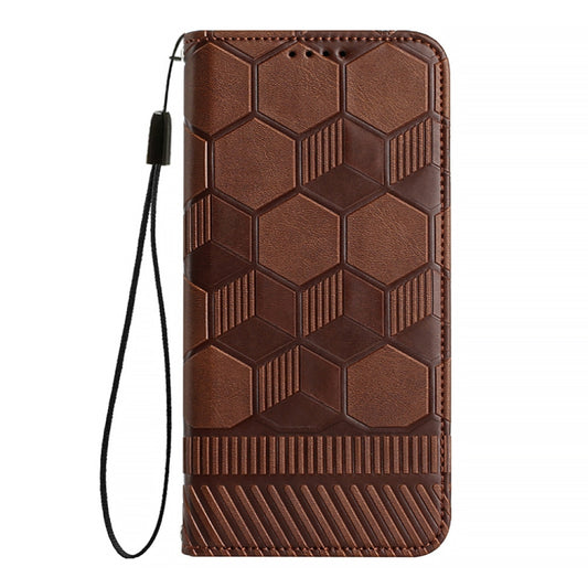 For Nothing Phone 1 Football Texture Magnetic Leather Flip Phone Case(Brown) - Nothing Cases by buy2fix | Online Shopping UK | buy2fix