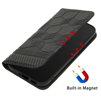 For Nothing Phone 1 Football Texture Magnetic Leather Flip Phone Case(Black) - Nothing Cases by buy2fix | Online Shopping UK | buy2fix