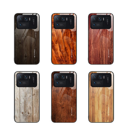 For Xiaomi Mi 11 Ultra Wood Grain Glass Protective Case(Black) - Xiaomi Cases by buy2fix | Online Shopping UK | buy2fix