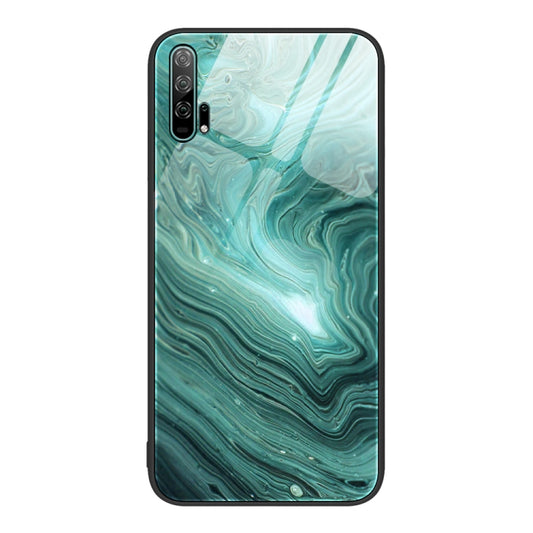 For Honor 20 Pro Marble Pattern Glass Protective Phone Case(Water Waves) by buy2fix