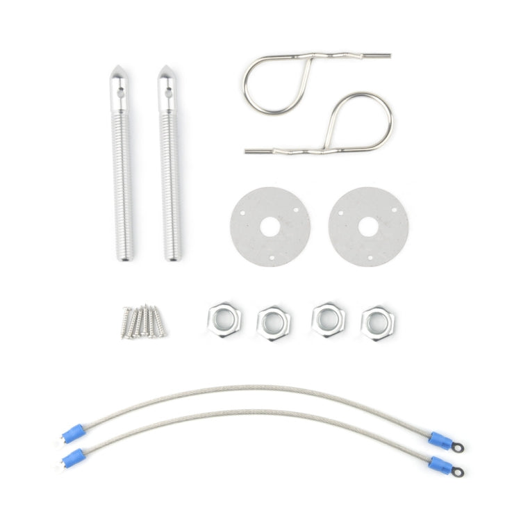 Car Universal Pull Wire Hood Lock(Silver) - Engine Fittings by buy2fix | Online Shopping UK | buy2fix