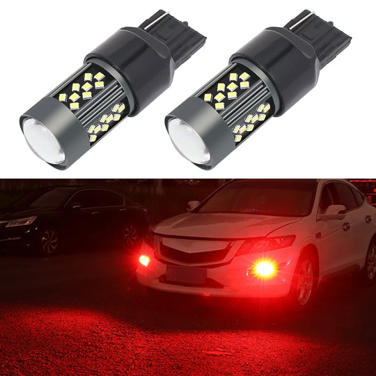 1 paire de feux antibrouillard LED continus pour voiture 7440 12V 7W (lumière rouge)