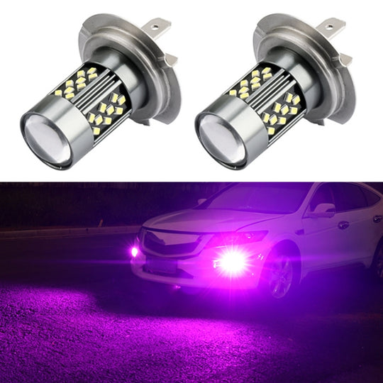 1 Pair H7 12V 7W Continuous Car LED Fog Light(Pink Light)